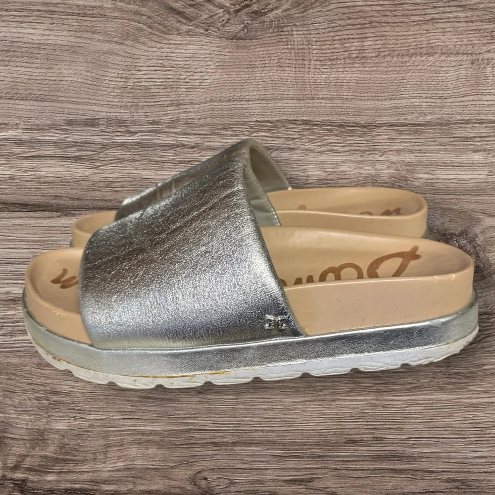 Sam Edelman Shaye Slide Sandal Silver Metallic